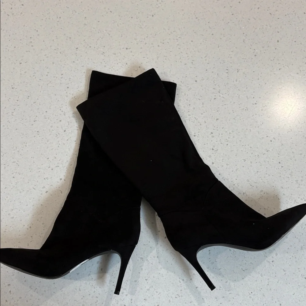 Steve Madden Black Knee-High Stiletto wide calf Boots Size 10 New